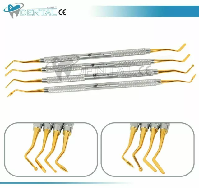 4 X Dental Composite Filling Instrumentenset Titanbeschichtetes...