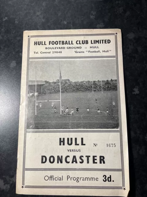 Hull FC v Doncaster Sat 19th Sept 1959