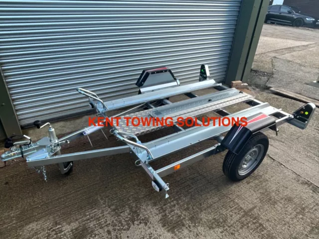 New Erde CH751 Double Motorcycle Bike Trailer with Flooring and Ramp Incl 750kg✅