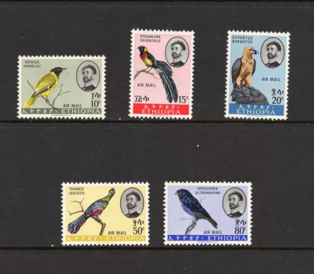 R4076 Éthiopie 1963 Oiseaux Airmails 5v. MNH
