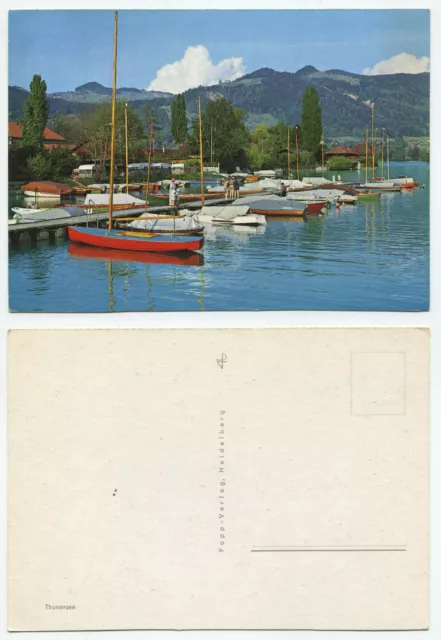 17723 - Thunersee - Segelboote - Anlegestelle - alte Ansichtskarte