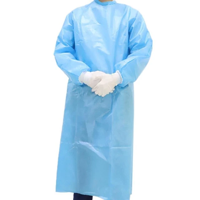10 Pack Blue Disposable Isolation Gown Protective Isolation Gown Clothing