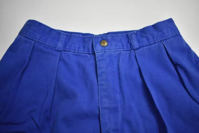 VTG 80s LL Bean Womens Blue High Waisted Cotton Pockets Snap Button Shorts 12 3