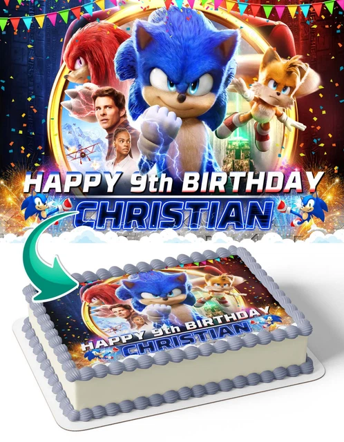 Sonic The Hedgehog Cake Topper Edible Birthday Cupcake Decoration