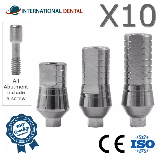 10 Straight Titanium Adapter Head Wide Platform Ø5.5mm Int Hex Dental Fixture