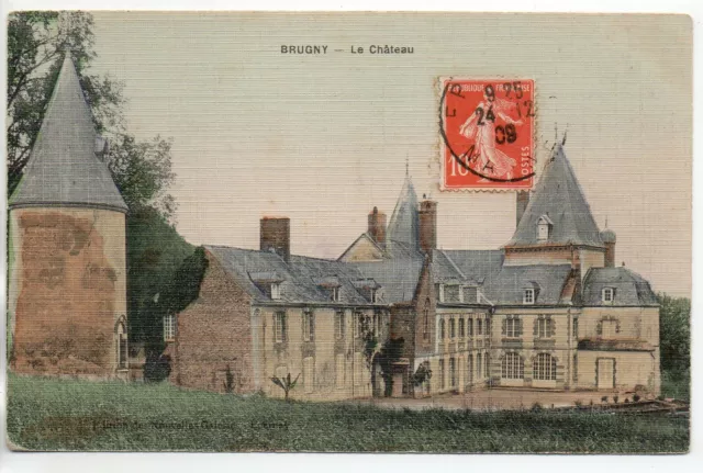 BRUGNY aux environs d' EPERNAY - Marne - CPA 51 - le Chateau 4 - cp toilée coul.