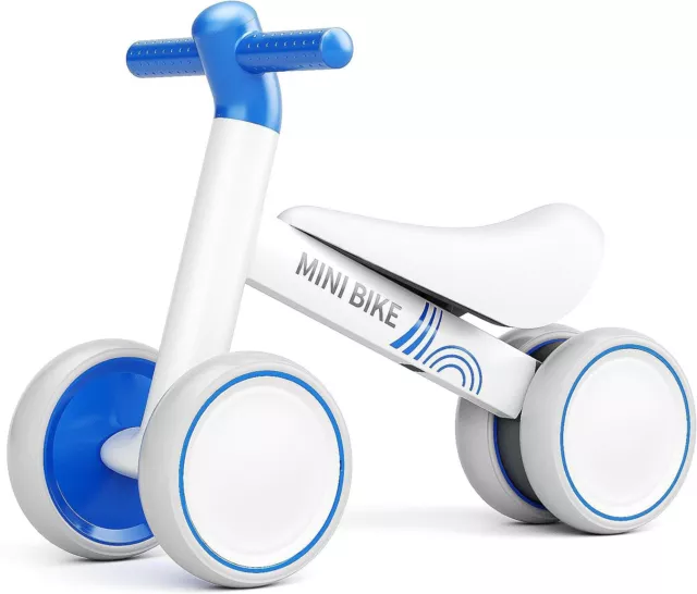 Baby Balance Bike 2 Year Old Boy Girl 12-24 Months Toddler No Pedal 4 Wheel