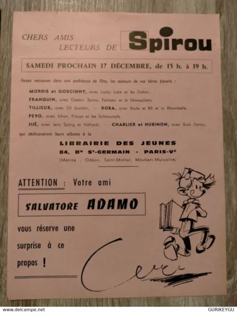 SPIROU n° 1496 supplément Flyer SALVATORE ADAMO Noël 15/12/1966 calendrier 1967 2