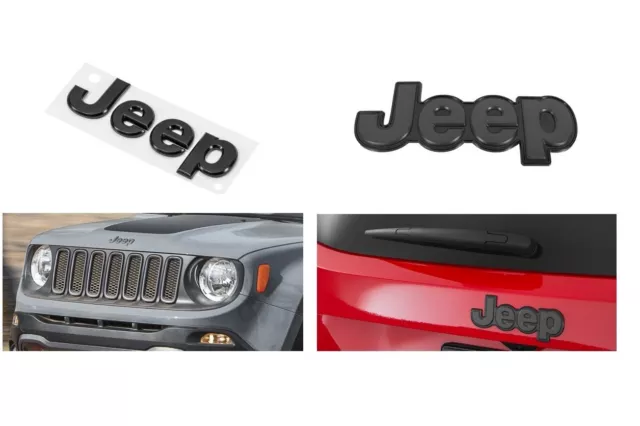 51974537 + 51974465 Coppia Scritta Stemma Logo Jeep Renegade Anteriore Posterior