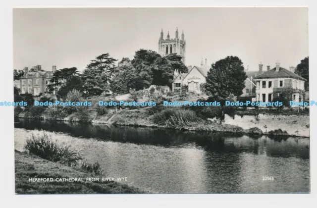 C008671 Hereford Cathedral from River Wye. 20563. Salmon. RP