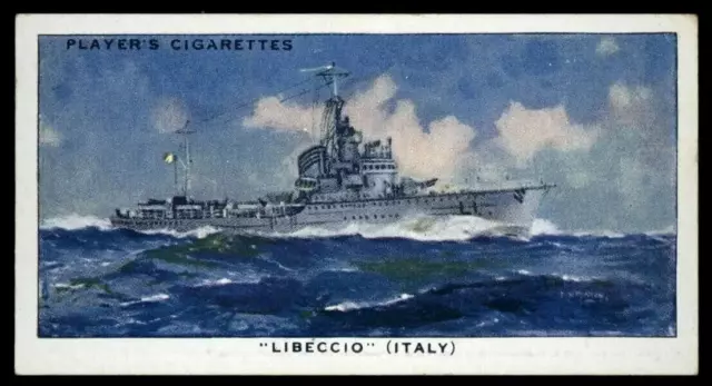 1939 Cigarette Cards by John Player Modern Naval Craft #31 LIBECCIO (ITALY)