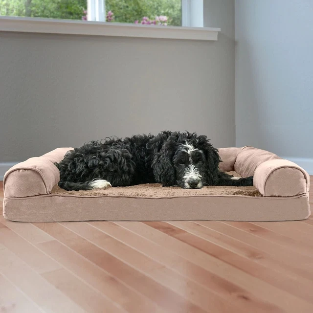 LYY Plush & Suede Memory Top Bolster Dog Bed w/Removable Cover (Large) 3