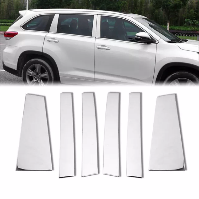 For Toyota Highlander 2014-2019 Stainless Door Window Frame Sill Molding Trim 6x