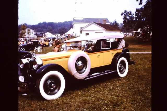 ANTIQUE ROADSTER CAR White Wall Tires Vintage 1960's 70s 35mm Slide