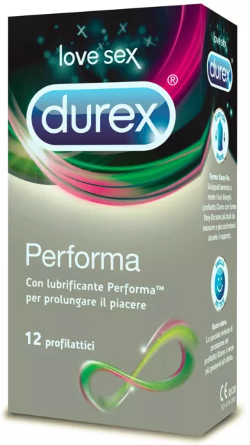 Preservativi Profilattici DUREX PERFORMA RITARDANTI confezione da 12 Marchio CE