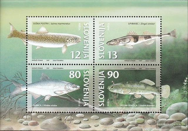Slowenien Block4 (kompl.Ausg.) postfrisch 1997 Süsswasserfische