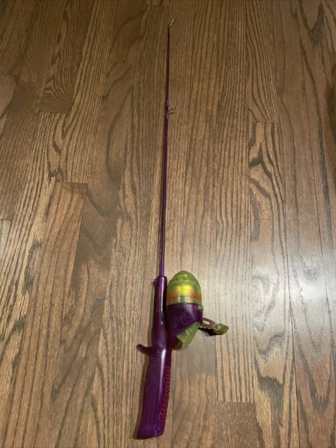 VINTAGE SCOOBY DOO Fishing Pole Cartoon Network Warner Bros Purple
