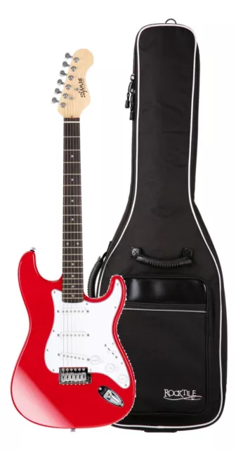 Shaman Element Serie STX-100R E-Gitarre Set ST Single Coil Tremolo Gigbag Rot