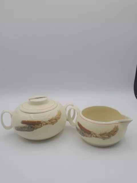 Mid Century Cavitt Shaw WS George porcelain Creamer Sugar bowl set Thansgiving