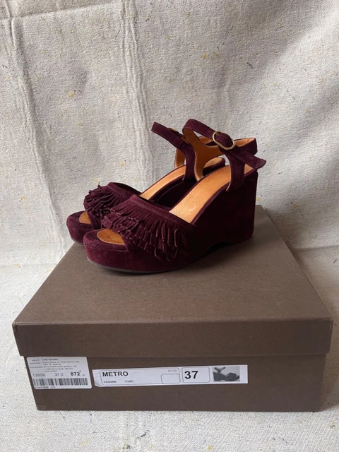 Chie Mihara sandales en cuir daim bordeaux taille 37 jagger vino