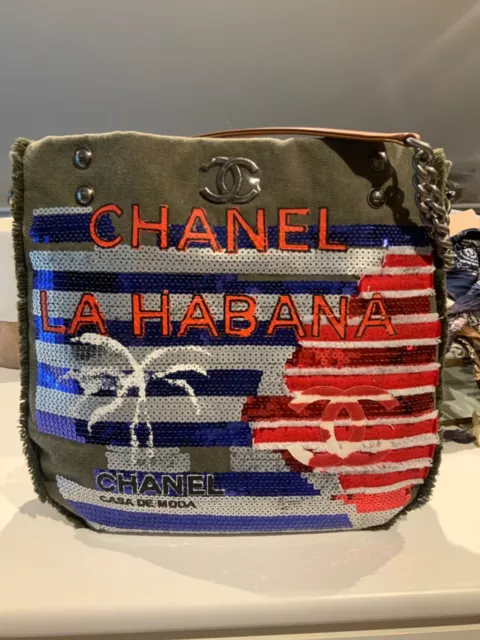 New w/Tags - CHANEL 17C Cuba Hobo Bag Multicolor Canvas - $2350