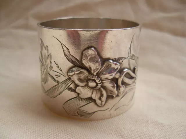 Antique,French Sterling Silver Napkin Ring,Art Nouveau,2,5 Oz.
