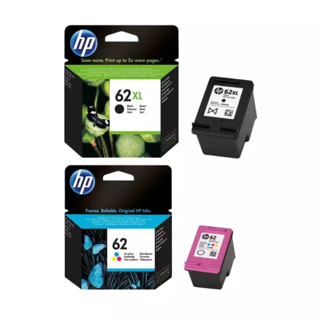 Cartuccia HP 62xl inchiostro  nero e HP 62 colore std originali