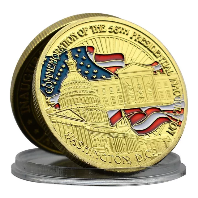 Medaille - Usa Präsident Barack Obama 2009 - 24 Karat Vergoldet - Kolriert