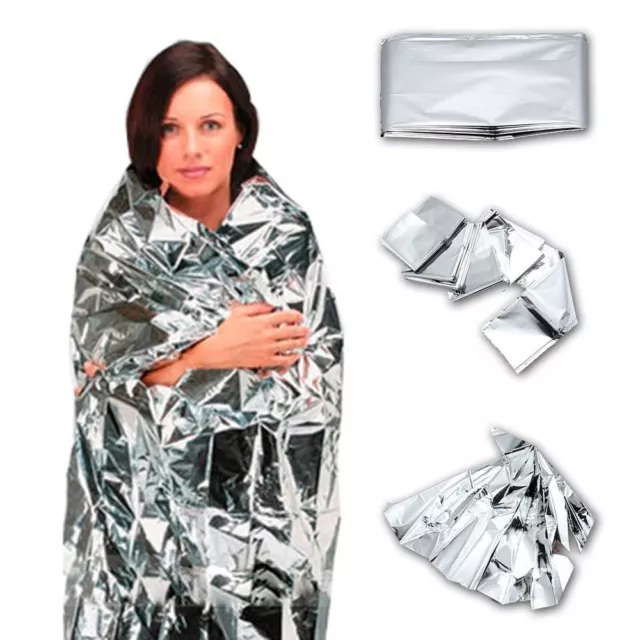 10 x Foil Thermal Emergency Blanket First Aid Survival Rescue Waterproof Hiking