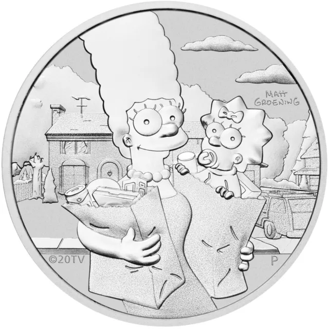 Silbermünze 1 oz Marge & Maggie Simpson 2021 Tuvalu in Stempelglanz gekapselt 3