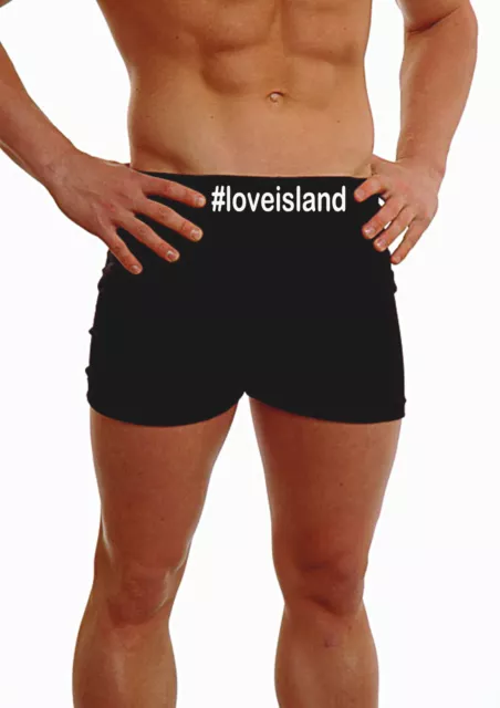 PERSONALISED MENS BOXERS SHORTS UNDERWEAR #loveisland WAIST BAND MESSAGE GIFT