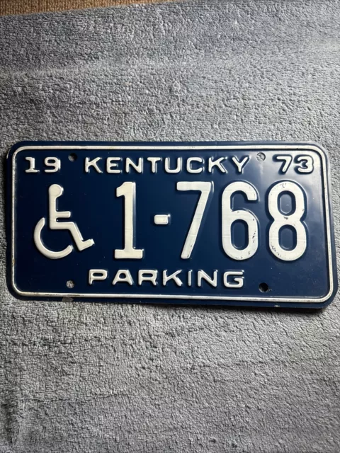 1973 Kentucky Handicapped Parking License Plate 1-768