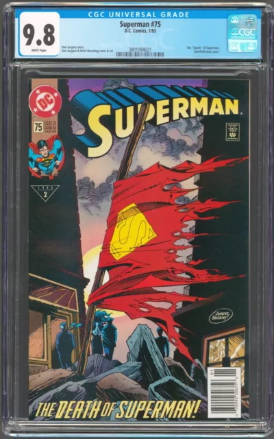 Superman #75 Newsstand CGC 9.8 NM+/MT White Pages 1993 DC Comics