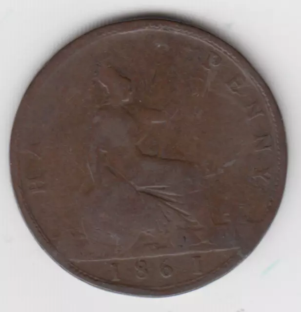 Halfpenny 1861 condition as shown