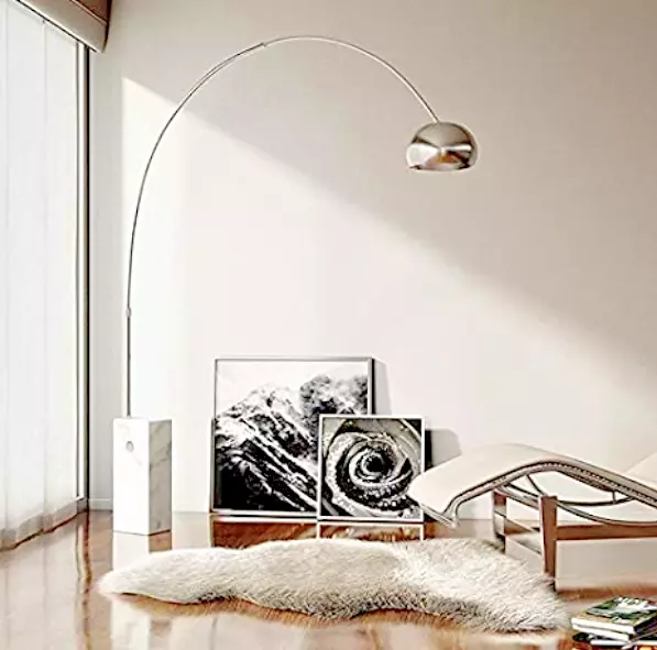 Flos "Arco", lampada marmo/acciaio. Design Achille Castiglioni