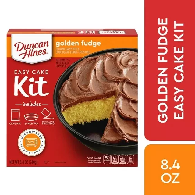 Duncan Hines Easy Cake Kit Golden Fudge Cake Mix, 8.4 oz Free shipping...