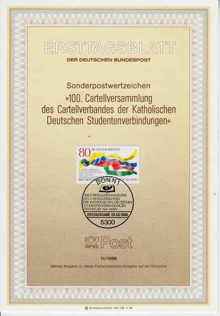 Deutschland Kath. Studendentenbewegung ETB Mi 1283, Bonn 05.05.86