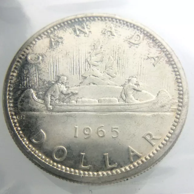 1965 Canada One 1 Dollar Small Beads Pointed 5 800 Silver Canadian Coin R981