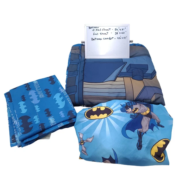 Batman 3 Piece Toddler Bed Comforter and Sheet Set