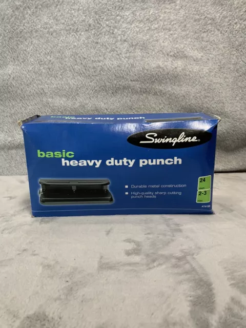 3-Hole Punch, CLi Heavy-Duty Adjustable, Non-Slip Handle, Black