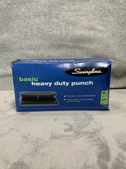 3-Hole Punch, CLi Heavy-Duty Adjustable, Non-Slip Handle, Black