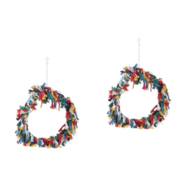 2 piezas Juguete Masticable Pájaro Juguete Gris Africano Anillo Loro