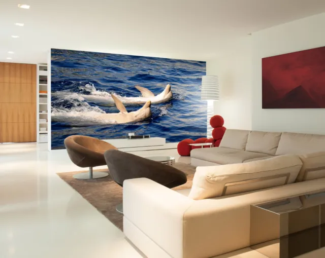 3D Swimming Dolphin O582 Wallpaper Wall Murals Removable Wallpaper Sticker Eve