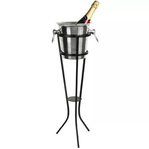 Wrought Iron Champagne Ice Bucket or Stand or Wine Cooler Set (Stand and Bucket)