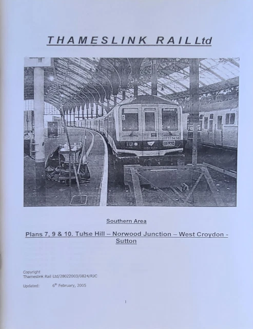 GENUINE THAMESLINK TRAINS Train Driver's Route Plan 7, 8, 9 & 10 tulse ...