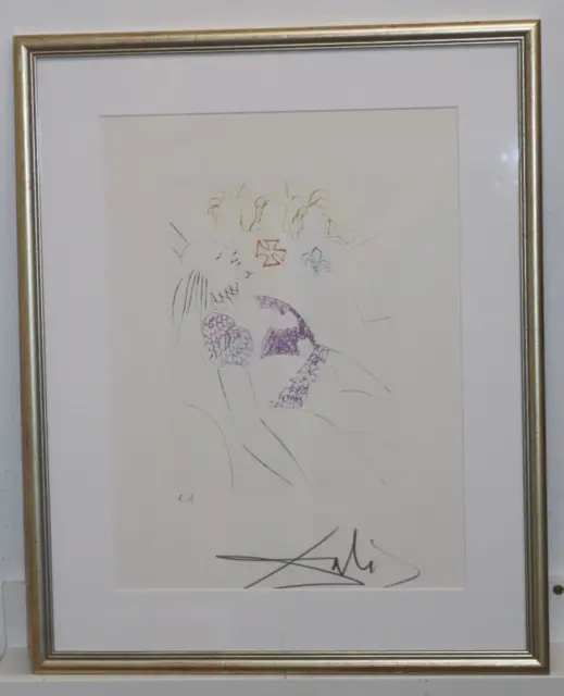 Salvador Dali Shakespeare "König Heinrich IV" sign.Radierung 1976 , gerahmt /"46