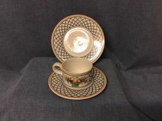 Villeroy & Boch Basket Trio,Tea Cup,Saucer And 7”Side Plate, Used Good Condition