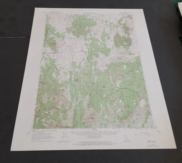 BRAY CALIFORNIA ORIGINAL 1950 USGS  QUADRANGLE  17x21 MAP EXCELLENT CONDITION