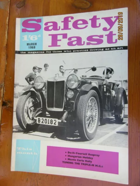 Ancienne revue, magazine auto SAFETY FAST 1968  Monte Carlo Rallye, en anglais X