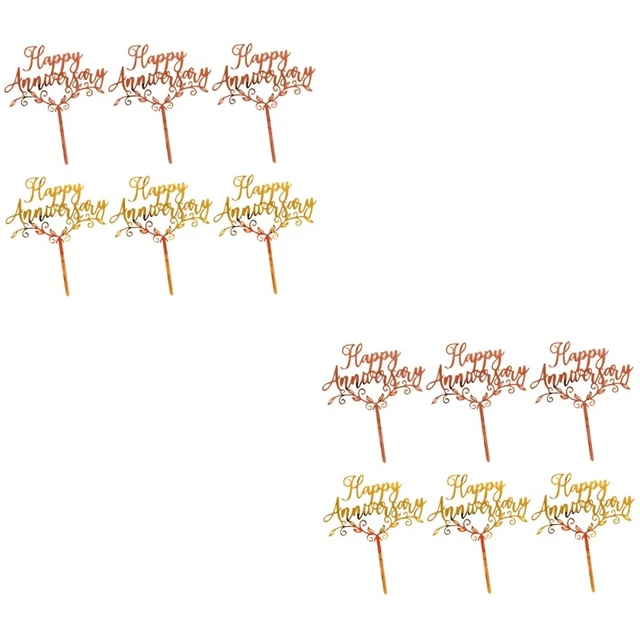 12 PIEZAS Toppers de cupcakes de feliz aniversario
